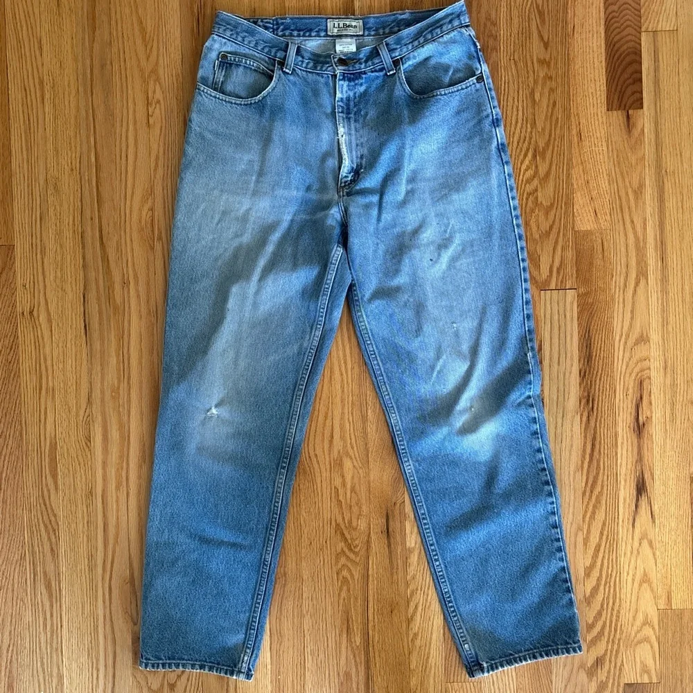 L.L. Bean Jeans Men's Size 34x32 Blue Relaxed Fit 100% Cotton Vintage Denim